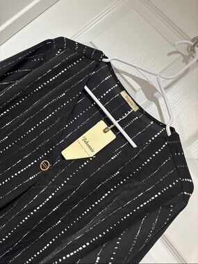 BEBONNIE NWT Black Striped Women's Boho Top